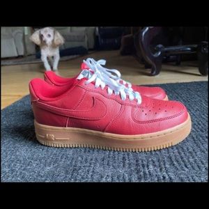 Nike Air Force One Red On Tan Size 8 😍